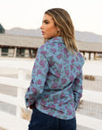 Denim Rose Button Up