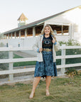 Denim Rose Skirt
