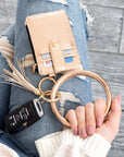 Key Ring ID Wallet Zip Bracelet