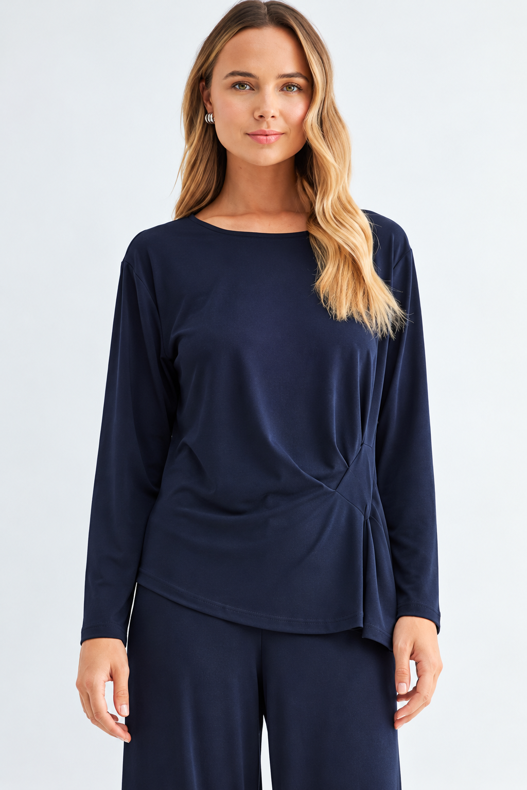 JOH Apparel Kary Side-Twist Long Sleeve Knit Top