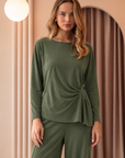 JOH Apparel Kary Side-Twist Long Sleeve Knit Top
