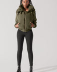 Full Size The Kinsley Bomber Jacket in Faux Sherpa - Olive