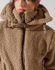 Full Size The Kinsley Bomber Jacket in Faux Sherpa - Teddy Bear Brown