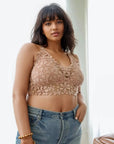 Plus Size Daisy Crochet Longline Bralette