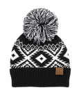 C.C® Aztec Knit Pom Beanie Hat