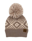 C.C® Aztec Knit Pom Beanie Hat