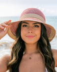 Multi-Stripe Bow Accent Sunhat