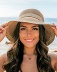Multi-Stripe Bow Accent Sunhat