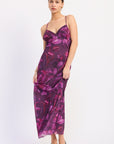 Emory Park | Adelisa Purple Floral Mesh Maxi Dress