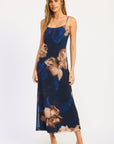 Emory Park Isadora Floral Mesh Maxi Dress — Blue Floral