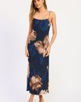 Emory Park Isadora Floral Mesh Maxi Dress — Blue Floral