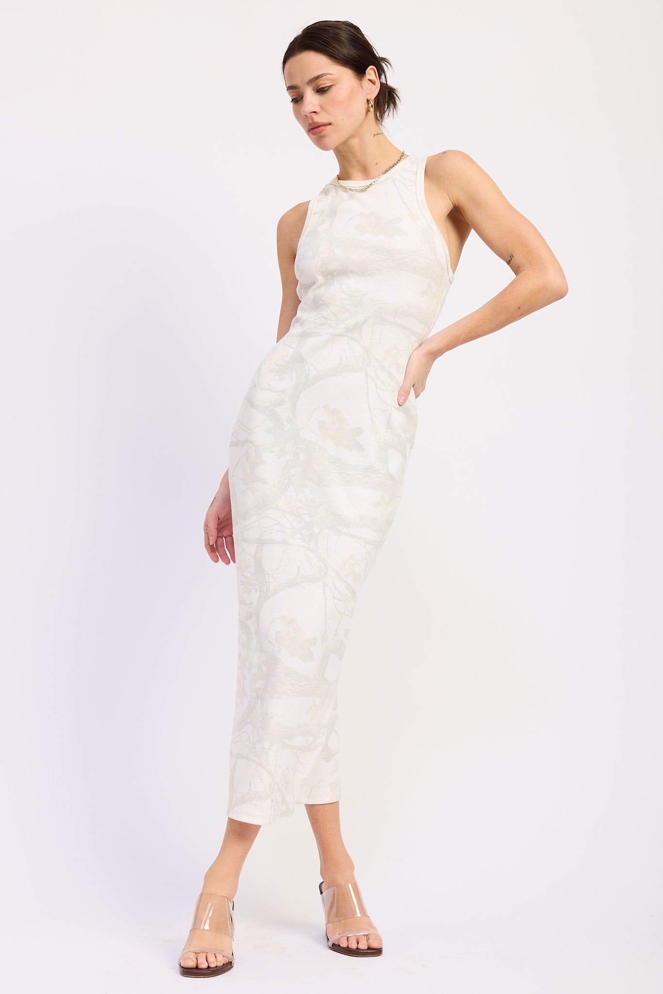 Emory Park | Eira Ribbed Midi Dress – Cream