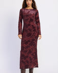 Emory Park | Honora Floral Open Back Maxi Dress – Wine