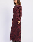 Emory Park | Honora Floral Open Back Maxi Dress – Wine