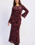 Emory Park | Honora Floral Open Back Maxi Dress – Wine