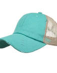 Distressed Messy Bun Hat Cap