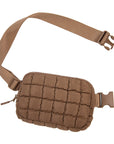 Evyn Quilted Puffer Sling Crossbody Belt Bum Fanny Waist Bag
