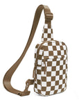 Kenzie Nylon Checkered Sling Bag