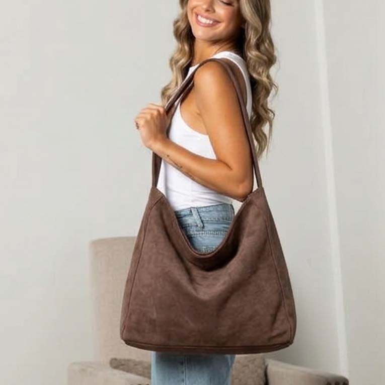 Miranda Oversized Suede Hobo Bag