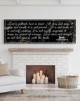 1 Corinthians 13: 'Love Is Patient' - Rustic Christian Wall Art, Religious Decor for Living Room