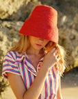 NAOMI Jute Clochet Straw Hat In Red - My Pampered Life Seattle