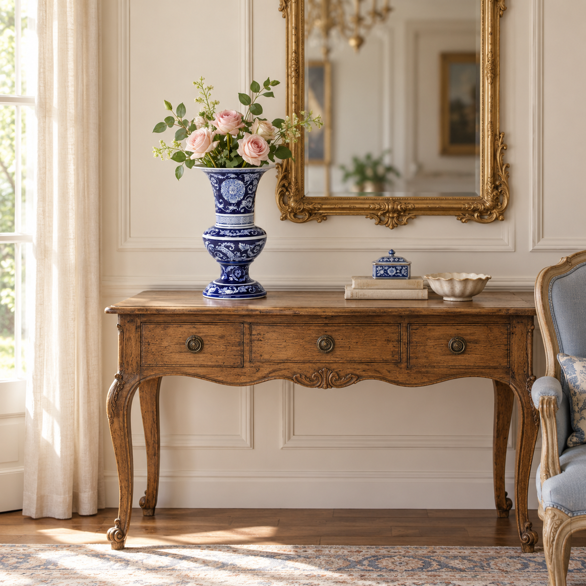 Park Hill Chinoiserie Classic Urn – Blue & White Porcelain
