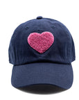 Navy Blue Terry Heart Hat