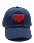 Navy Blue Terry Heart Hat