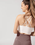 POPFLEX Full Size Celeste Mesh Crop Bralette - Coconut Cream