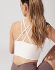 POPFLEX Full Size Celeste Mesh Crop Bralette - Coconut Cream