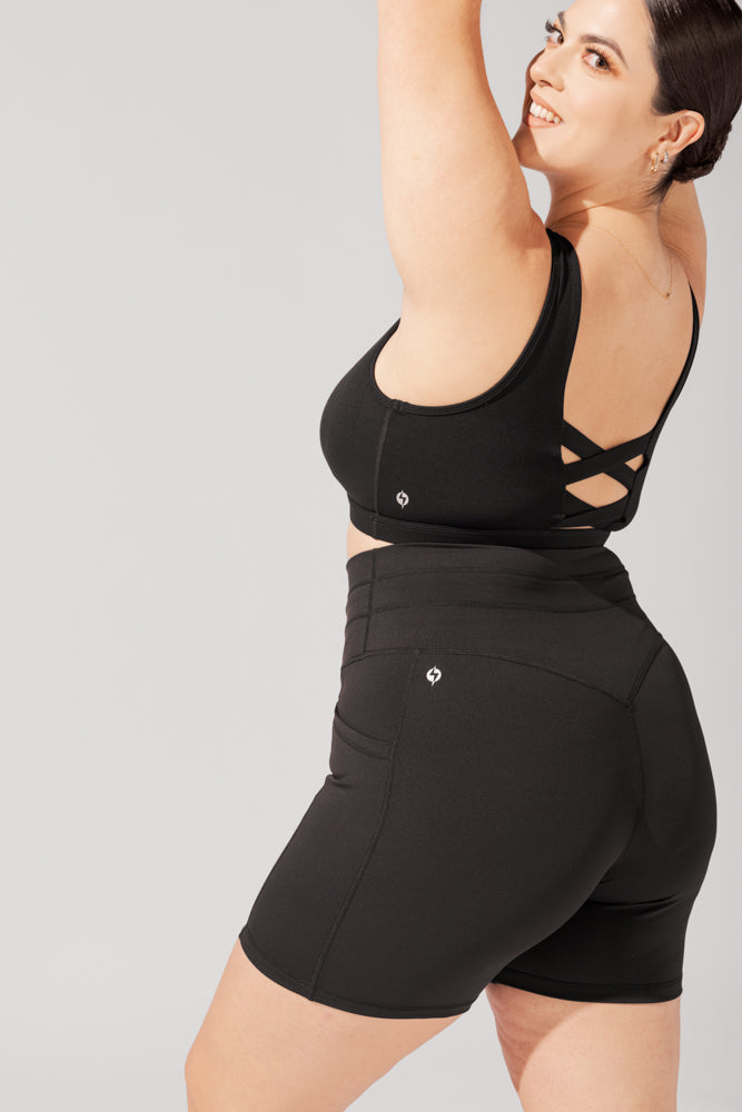 POPFLEX Full Size Cargo Booty Short - Black