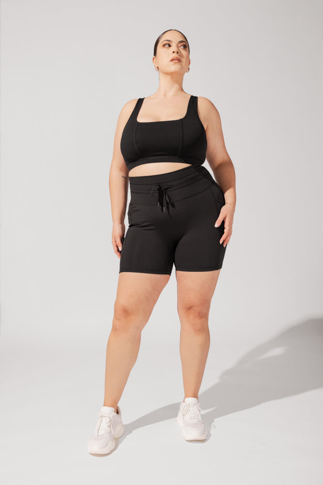 POPFLEX Full Size Cargo Booty Short - Black