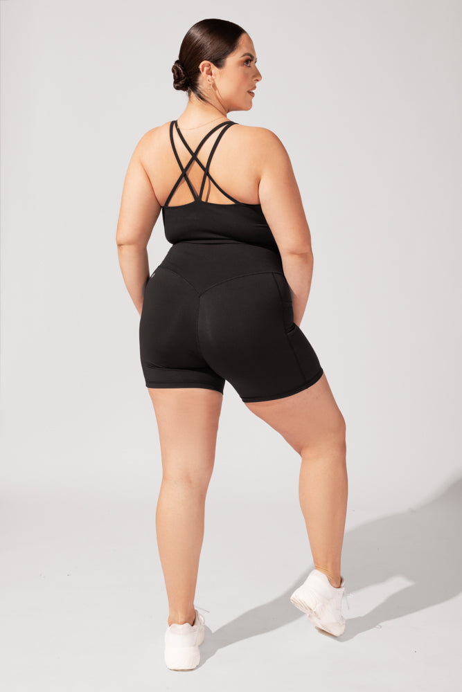 POPFLEX Full Size Crisscross Hourglass® Booty Short - Black