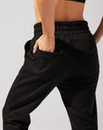 POPFLEX Full Size Cloud Rollover Sweatpant - Black