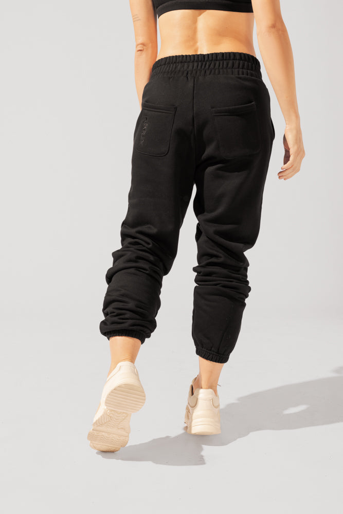 POPFLEX Full Size Cloud Rollover Sweatpant - Black