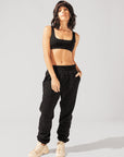 POPFLEX Full Size Cloud Rollover Sweatpant - Black