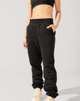 POPFLEX Full Size Cloud Rollover Sweatpant - Black