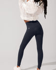 POPFLEX Full Size Crisscross Hourglass® Leggings with Pockets - Smoky Navy