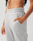 POPFLEX Full Size Cloud Rollover Sweatpant - Heather Grey