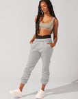 POPFLEX Full Size Cloud Rollover Sweatpant - Heather Grey