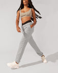 POPFLEX Full Size Cloud Rollover Sweatpant - Heather Grey