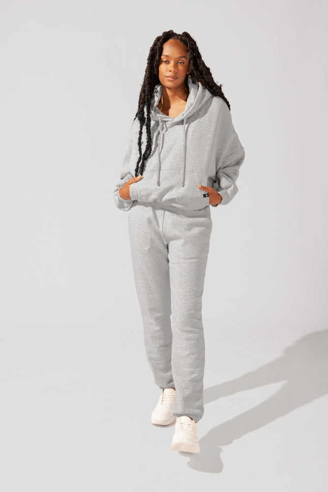 POPFLEX Full Size Cloud Rollover Sweatpant - Heather Grey