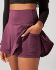 Full Size Twirl Skort - Plum