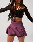 Full Size Twirl Skort - Plum