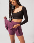 Full Size Twirl Skort - Plum