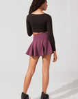 Full Size Twirl Skort - Plum