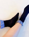 Oh So Chic Plaid Ruffle Top Socks