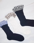 Oh So Chic Plaid Ruffle Top Socks