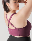 POPFLEX Full Size Daphne Corset Crop Top - Plum