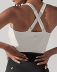 POPFLEX Full Size Daphne Corset Crop Top - Light Sand